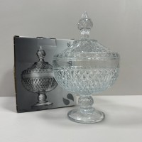 Цукорниця скляна з кришкою на ніжці h-25 см, d-15.4 см Pasabahce Diamond 97242