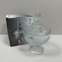 Цукорниця скляна з кришкою на ніжці h-25 см, d-15.4 см Pasabahce Diamond 97242