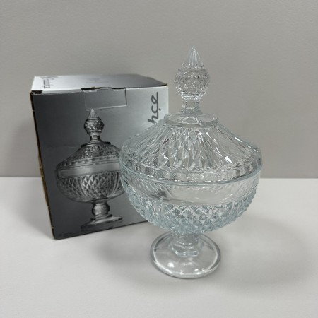 Цукорниця скляна з кришкою на ніжці h-25 см, d-15.4 см Pasabahce Diamond 97242