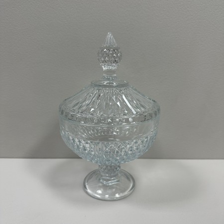 Цукорниця скляна з кришкою на ніжці h-25 см, d-15.4 см Pasabahce Diamond 97242