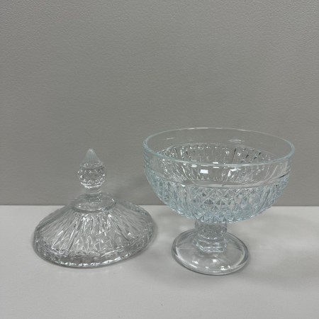 Цукорниця скляна з кришкою на ніжці h-25 см, d-15.4 см Pasabahce Diamond 97242