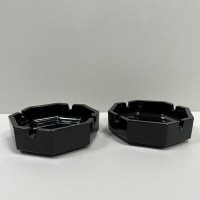 Набір попільниць 2 шт 11х11х3,5 см Pasabahce Kosem 54076 чорний