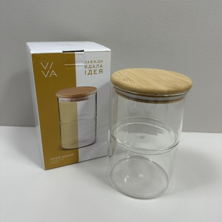 Набір скляних баночок 2 шт 500 мл Viva Tower BR1008/2/7076578