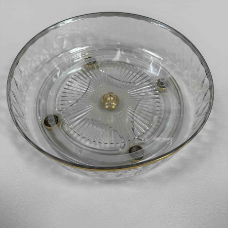Блюдо-фруктівиця 27,2х8 см LED TWIST CLEAR GOLD поворотне Limited Edition B100076 прозоре з золотим
