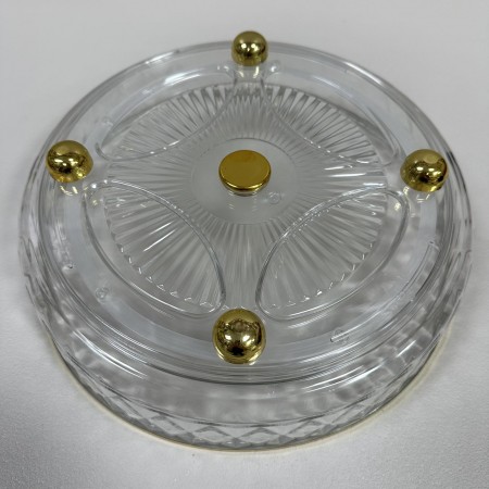 Блюдо-фруктівиця 27,2х8 см LED TWIST CLEAR GOLD поворотне Limited Edition B100076 прозоре з золотим