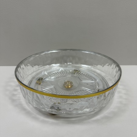 Блюдо-фруктівиця 27,2х8 см LED TWIST CLEAR GOLD поворотне Limited Edition B100076 прозоре з золотим