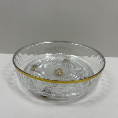 Блюдо-фруктівиця 27,2х8 см LED TWIST CLEAR GOLD поворотне Limited Edition B100076 прозоре з золотим