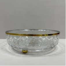 Блюдо-фруктівиця 27,2х8 см LED TWIST CLEAR GOLD поворотне Limited Edition B100076 прозоре з золотим