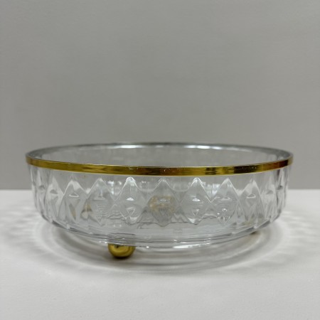 Блюдо-фруктівиця 27,2х8 см LED TWIST CLEAR GOLD поворотне Limited Edition B100076 прозоре з золотим