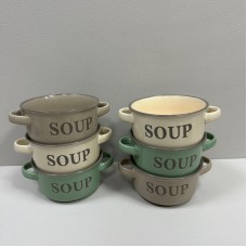 Набір керамічних бульйонниць з ручками 600 мл  6 шт Limited Edition Style JH5233-1/JH5233-2/JH5233-3