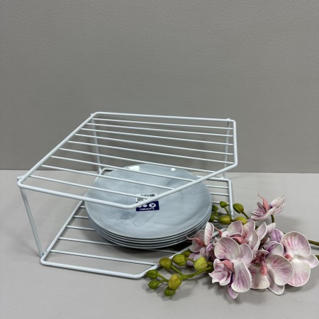 Органайзер-підставка металева для тарілок 2 яруси 25х25х12 см Stenson 50210S біла