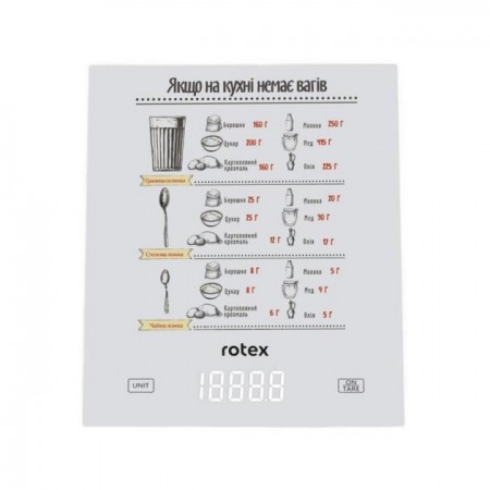 Ваги кухонні 21 х 18 х 2 см Rotex RSK15-W