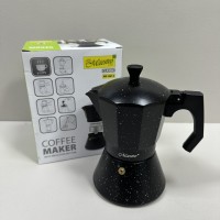 Гейзерна кавоварка алюмінієва 300 мл Espresso Moka Maestro MR-1667-6 чорна