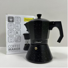 Гейзерна кавоварка алюмінієва 300 мл Espresso Moka Maestro MR-1667-6 чорна