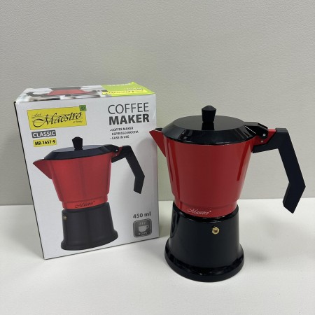 Гейзерна кавоварка алюмінієва 450 мл Maestro MR-1657-9 червона