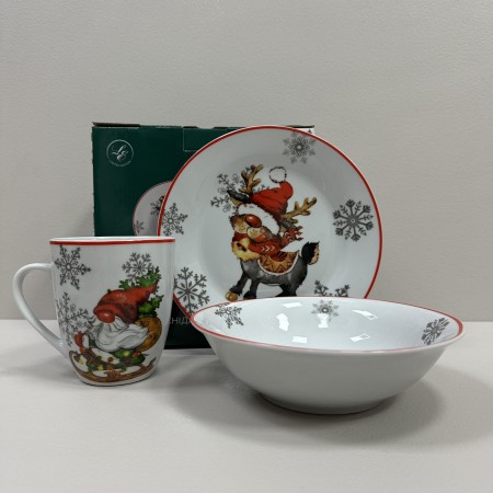 Набір дитячого посуду 3 предмети порцеляна NY Fawn Limited Edition TRSC-HD5022