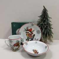 Набір дитячого посуду 3 предмети порцеляна NY Fawn Limited Edition TRSC-HD5022