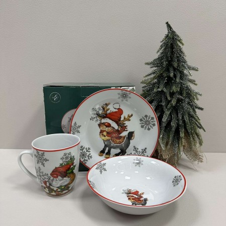 Набір дитячого посуду 3 предмети порцеляна NY Fawn Limited Edition TRSC-HD5022