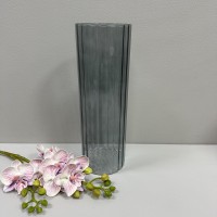 Ваза скляна h-30 см VIVA ALLISON A060177 сіра прозора