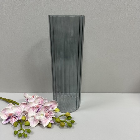 Ваза скляна h-30 см VIVA ALLISON A060177 сіра прозора