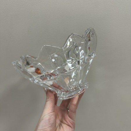 Салатник скляний для цукерок, печива, фруктів 19,5х19,5х12 см Yujing GlassWare 8312