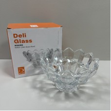 Салатник скляний для цукерок, печива, фруктів 19,5х19,5х12 см Yujing GlassWare 8312