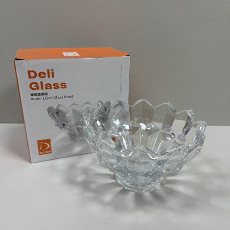 Салатник скляний для цукерок, печива, фруктів 19,5х19,5х12 см Yujing GlassWare 8312