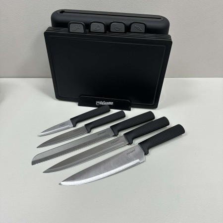 Набір ножів та обробних дошок на підставці 10 предметів Maestro MR-1412-2 BLACK