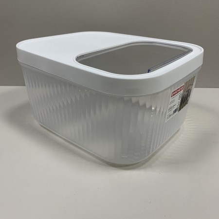 Контейнер для зберігання пластиковий з кришкою 12 л 32,5х28х16,5 см Baroness 11569 білий