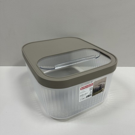 Контейнер для зберігання пластиковий з кришкою 12 л 32,5х28х16,5 см Baroness 11569 коричневий