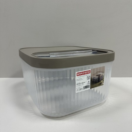 Контейнер для зберігання пластиковий з кришкою 12 л 32,5х28х16,5 см Baroness 11569 коричневий
