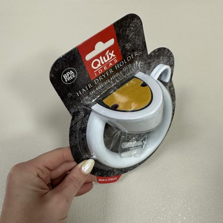 Тримач для фена настінний 11,9 х 12 см Qlux L-00579 білий