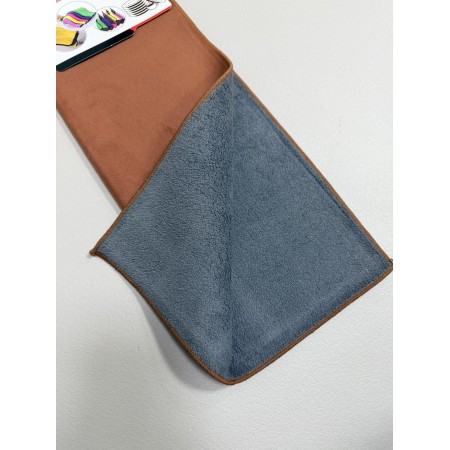 Серветка з мікрофібри двостороння універсальна 30,5х39 см A-Plus DC-456 коричнева з сірим