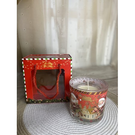 Свічка у скляному свічнику та подарунковій коробці "Merry Christmas" 457 B / 3654