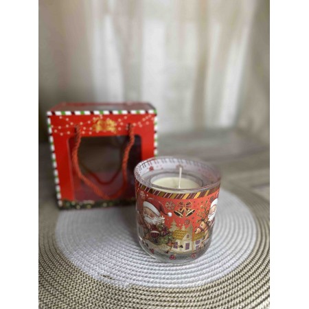 Свічка у скляному свічнику та подарунковій коробці "Merry Christmas" 457 B / 3654