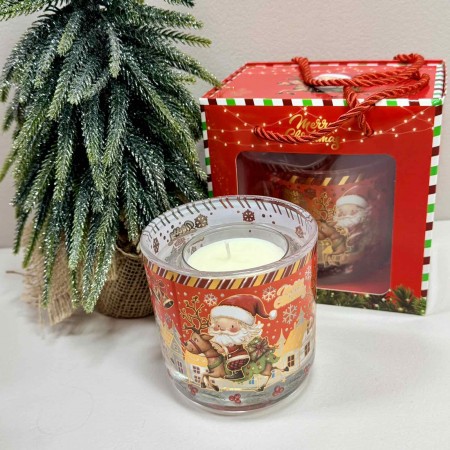 Свічка у скляному свічнику та подарунковій коробці "Merry Christmas" 457 B / 3654