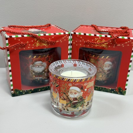 Свічка у скляному свічнику та подарунковій коробці "Merry Christmas" 457 B / 3654