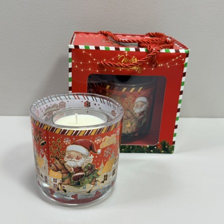 Свічка у скляному свічнику та подарунковій коробці "Merry Christmas" 457 B / 3654