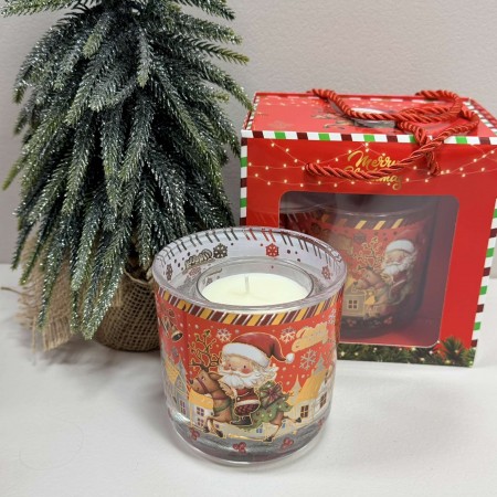 Свічка у скляному свічнику та подарунковій коробці "Merry Christmas" 457 B / 3654