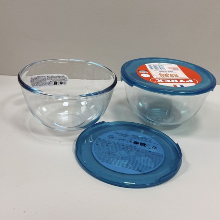 Миска скляна з пластиковою кришкою 1,1 л d-17 см Pyrex C&S 179P000