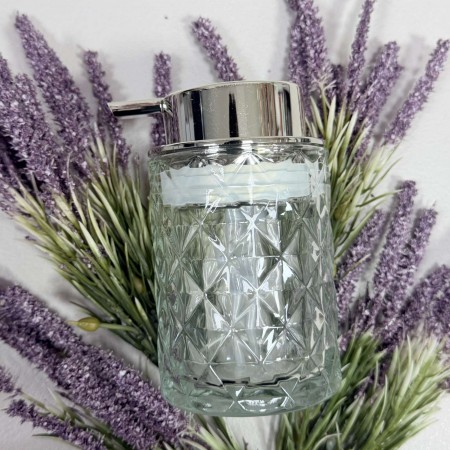 Дозатор скляний для рідкого мила 400 мл d-7,5 см, h-12 см Stenson R35704 прозорий