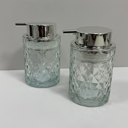 Дозатор скляний для рідкого мила 400 мл d-7,5 см, h-12 см Stenson R35704 прозорий