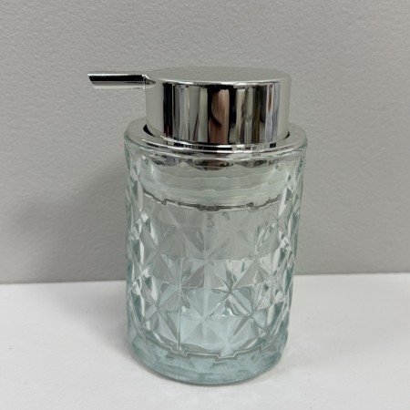 Дозатор скляний для рідкого мила 400 мл d-7,5 см, h-12 см Stenson R35704 прозорий