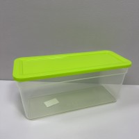 Контейнер прямокутний пластиковий з кришкою 3,6 л 30,5х12,4х13,1 см Полімерпобут ПБ-949 прозорий/салатовий