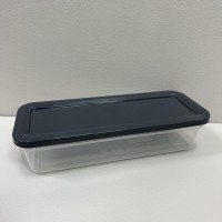 Контейнер прямокутний пластиковий з кришкою 1,15 л 26,4х10,3х6 см Полімерпобут ПБ-901 прозорий/сірий