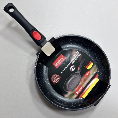 Сковорода без кришки d-26 см з мармуровим покриттям та зі знімною ручкою Styleberg ST-3032