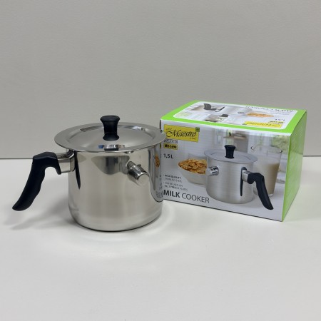 Молочник з нержавіючої сталі з кришкою та зі свистком 1,5 л Maestro MR-1698