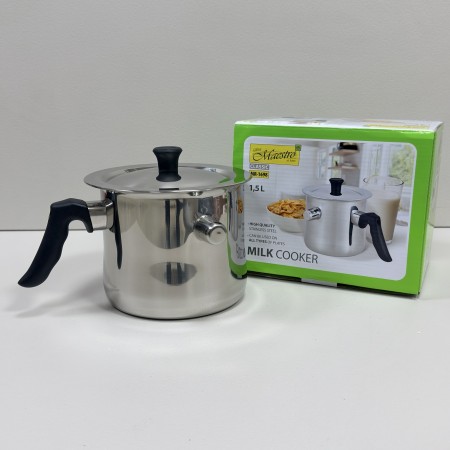 Молочник з нержавіючої сталі з кришкою та зі свистком 1,5 л Maestro MR-1698