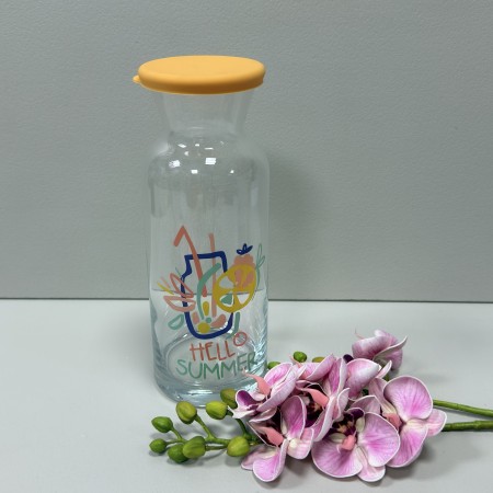 Графін скляний із силіконовою кришкою 1,26 л Pasabahce  43824 жовтий