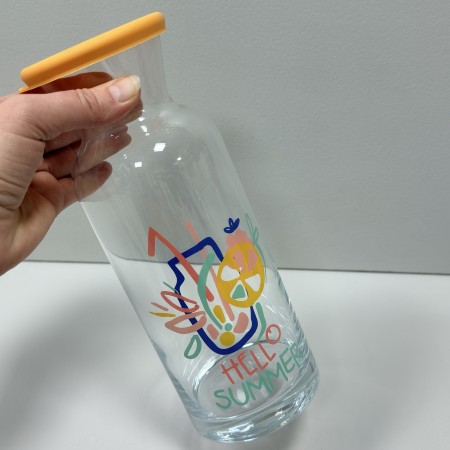 Графін скляний із силіконовою кришкою 1,26 л Pasabahce  43824 жовтий